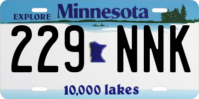 MN license plate 229NNK