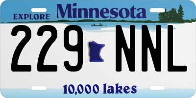 MN license plate 229NNL