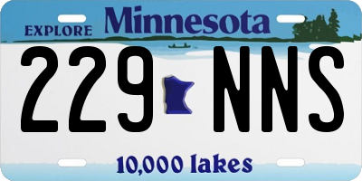 MN license plate 229NNS