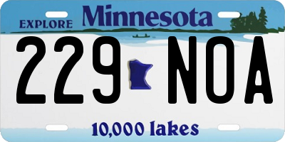 MN license plate 229NOA