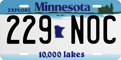 MN license plate 229NOC