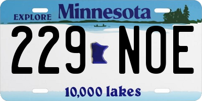 MN license plate 229NOE
