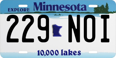 MN license plate 229NOI