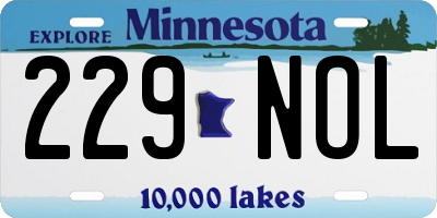 MN license plate 229NOL