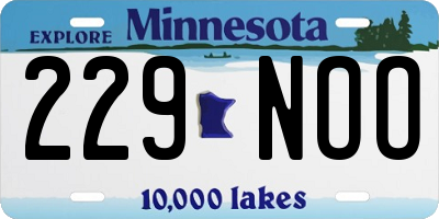 MN license plate 229NOO