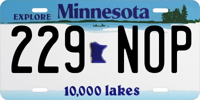 MN license plate 229NOP