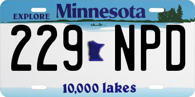 MN license plate 229NPD