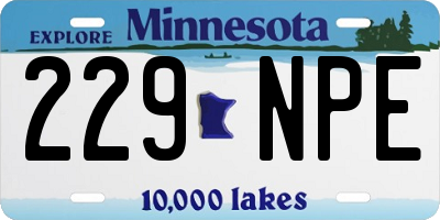 MN license plate 229NPE