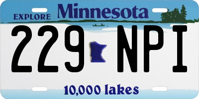 MN license plate 229NPI