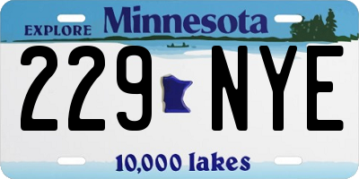 MN license plate 229NYE