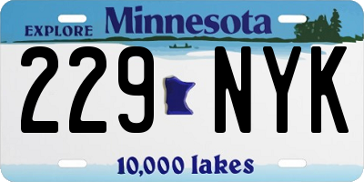 MN license plate 229NYK