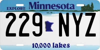 MN license plate 229NYZ