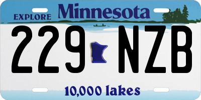 MN license plate 229NZB