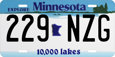 MN license plate 229NZG