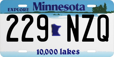 MN license plate 229NZQ