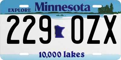 MN license plate 229OZX