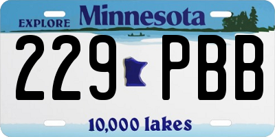 MN license plate 229PBB