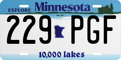 MN license plate 229PGF