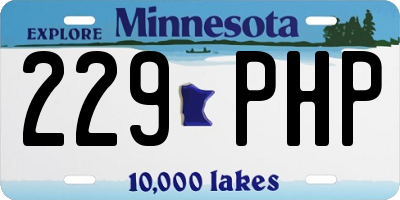 MN license plate 229PHP