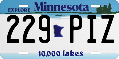 MN license plate 229PIZ