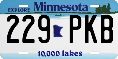 MN license plate 229PKB