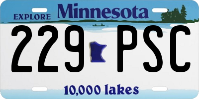 MN license plate 229PSC