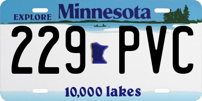 MN license plate 229PVC