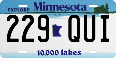 MN license plate 229QUI