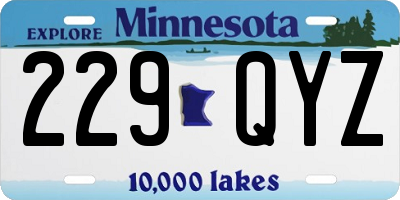 MN license plate 229QYZ