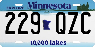 MN license plate 229QZC