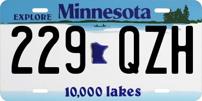 MN license plate 229QZH