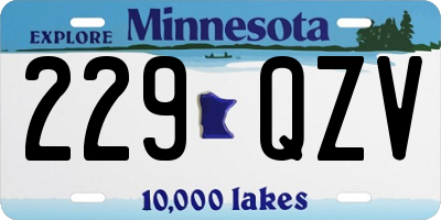 MN license plate 229QZV