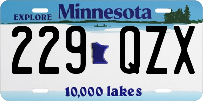 MN license plate 229QZX