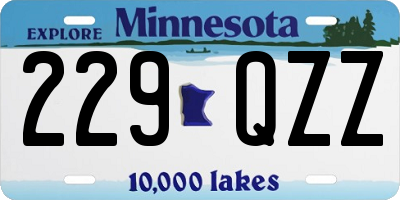MN license plate 229QZZ