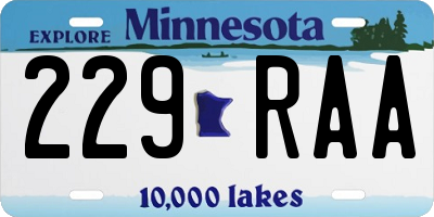 MN license plate 229RAA