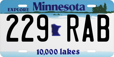 MN license plate 229RAB