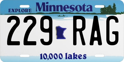 MN license plate 229RAG