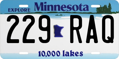 MN license plate 229RAQ