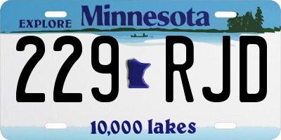 MN license plate 229RJD