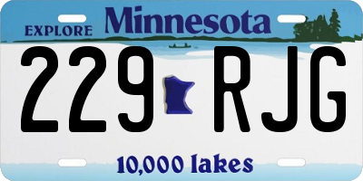 MN license plate 229RJG