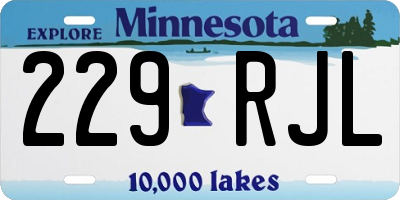 MN license plate 229RJL