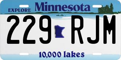 MN license plate 229RJM