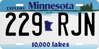 MN license plate 229RJN
