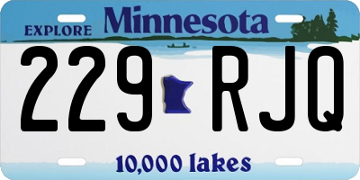 MN license plate 229RJQ