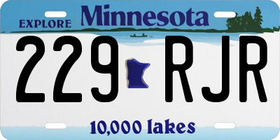 MN license plate 229RJR