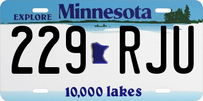 MN license plate 229RJU