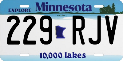 MN license plate 229RJV