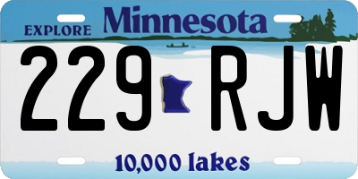 MN license plate 229RJW