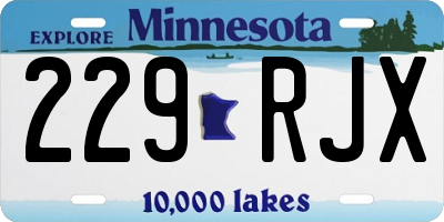 MN license plate 229RJX