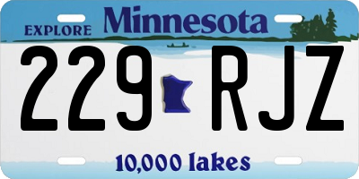 MN license plate 229RJZ